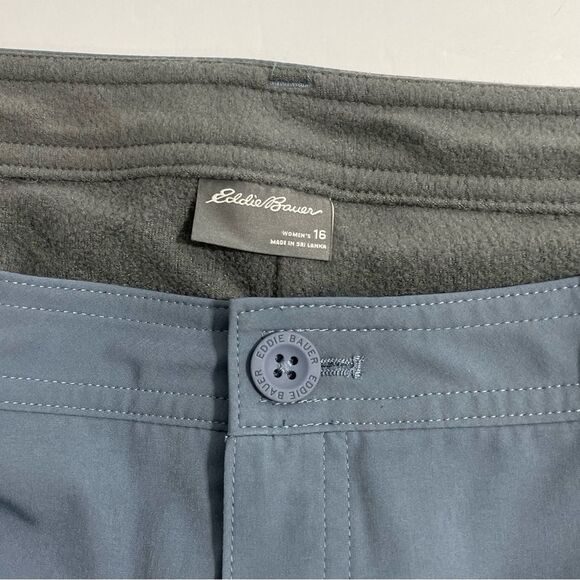 Eddie Bauer Fleece Lined Women’s Pants Size 16P Active Hiking Outdoor Blue Gray - Picture 3 of 6